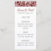 Elegant Maroon-Bourgogne bruiloft Diner Menu Kaart (Voorkant)