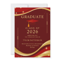 Elegant Maroon en Gold College Afstudeerfeest