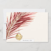 Elegant Maroon en Gold Tropical Kerstfoto Feestdagenkaart (Achterkant)