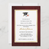 Elegant maroon en goud Klasse 2013 Afstuderen Kaart (Achterkant)