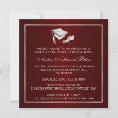 Elegant Maroon en Silver Class of 2012 Invitation Kaart (Achterkant)