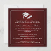 Elegant Maroon en Silver Class of 2013 Invitation Kaart (Achterkant)