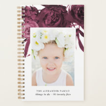 Elegant Maroon Floral Bouquet met naam en foto