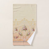 Elegant Maroon Flowers en Gold Filigree Bad Handdoek (Handdoek)