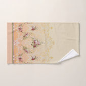 Elegant Maroon Flowers en Gold Filigree Bad Handdoek (Handdoek)