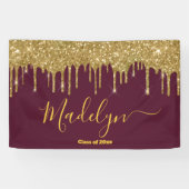 Elegant Maroon Gold Graduation Party Class van 202 Spandoek (Horizontaal)