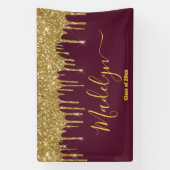 Elegant Maroon Gold Graduation Party Class van 202 Spandoek (Verticaal)