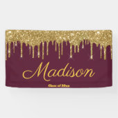 Elegant Maroon Gold Graduation Party Class van 202 Spandoek (Horizontaal)