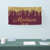Elegant Maroon Gold Graduation Party Class van 202 Spandoek (Beurs)