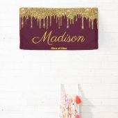 Elegant Maroon Gold Graduation Party Class van 202 Spandoek (Insitu)