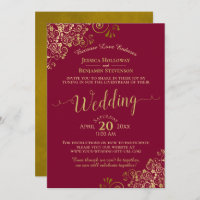 Elegant Maroon & Gold Virtual Wedding Livestream