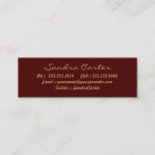 Elegant Maroon & Gold Voury Contact Kaarten Contactkaartje (Voorkant)