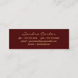Elegant Maroon & Gold Voury Contact Kaarten Contactkaartje