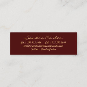 Elegant Maroon & Gold Voury Contact Kaarten Contactkaartje