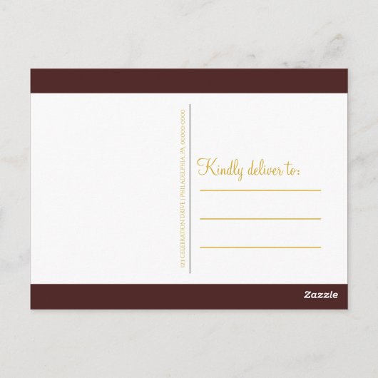 Elegant Maroon | Goudcollege Hartelijk dank Briefkaart (Achterkant)