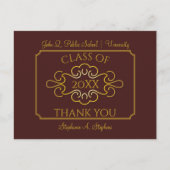 Elegant Maroon | Goudcollege Hartelijk dank Briefkaart (Voorkant)