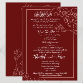 Elegant maroon kaart