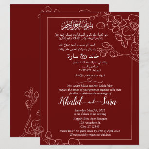 Elegant maroon kaart