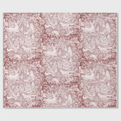 Elegant Maroon Kerstbos Dierenrendier Reindester Cadeaupapier (Vlak)