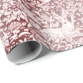 Elegant Maroon Kerstbos Dierenrendier Reindester Cadeaupapier (Rol Hoek)