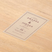 Elegant Maroon Minimalist Wedding Invitation Acryl Uitnodigingen (Laagn)