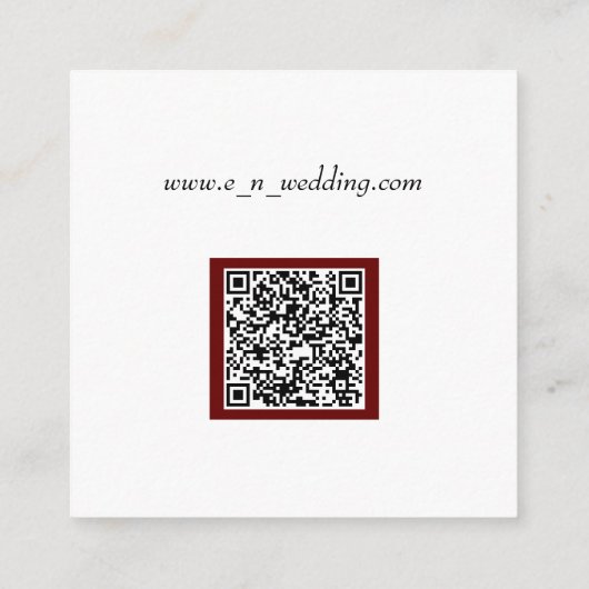 Elegant Maroon Monogram Details Behuizing Kaart (Achterkant)