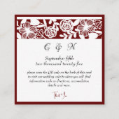 Elegant Maroon Monogram Details Behuizing Kaart (Voorkant)