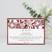 Elegant Maroon Monogram Details Behuizing Kaart (Staand voorkant)