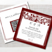 Elegant Maroon Monogram Details Behuizing Kaart