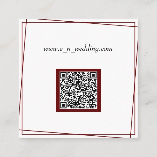 Elegant Maroon Monogram Details Behuizing Kaart (Achterkant)