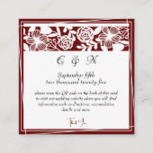 Elegant Maroon Monogram Details Behuizing Kaart (Voorkant)