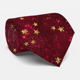 Elegant Maroon Red Gold Star Gift Stropdas