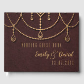 Elegant Maroon Red Indian Traditional Design Gastenboek (Voorkant)