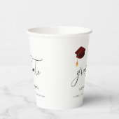 Elegant Maroon Script High School Afstuderen Papieren Bekers (Links)