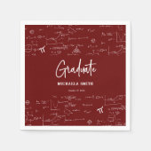 Elegant Maroon Script Math Graduate Napkins Servet (Voorkant)
