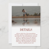 Elegant Maroon Text 2 in 1 Photo Wedding Kaart (Achterkant)
