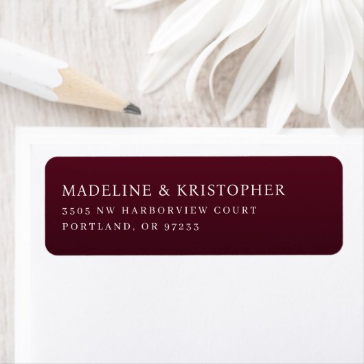 Elegant Maroon Typografisch Etiket (Insitu)
