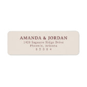 Elegant Maroon Typographic Etiket (Voorkant)