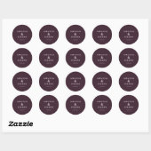 Elegant Maroon Typographic Gratitude Ronde Sticker (Vel)