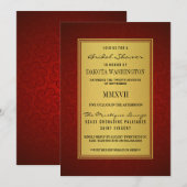 Elegant Maroon Vrijgezellenfeest & Faux Gold Overl Kaart (Voorkant / Achterkant)