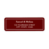 Elegant Maroon Wedding Etiket (Voorkant)