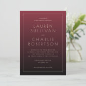Elegant Maroon Wedding Invitation Kaart (Staand voorkant)