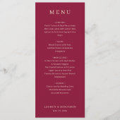Elegant Maroon Wedding Menu (Voorkant)