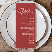 Elegant Maroon Wedding Menu