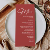 Elegant Maroon Wedding Menu