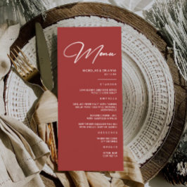Elegant Maroon Wedding Menu