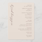 Elegant Maroon Wedding Schedule Programmakaart (Achterkant)