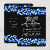 Elegant Marriage/Elopement Blue Hollywood Glam Aankondiging (Voorkant / Achterkant)