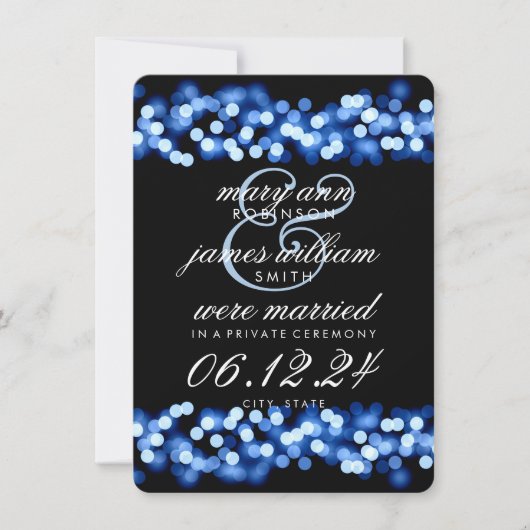 Elegant Marriage/Elopement Blue Hollywood Glam Aankondiging (Voorkant)
