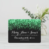 Elegant Marriage Elopement Falling Stars Emerald Aankondiging (Staand voorkant)